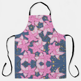 BLOEMEN ROZE - APRON MET BLOEMMOTIEF SCHORT