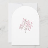 Bloemen Roze Baby Angel Cross Doop Kaart (Achterkant)