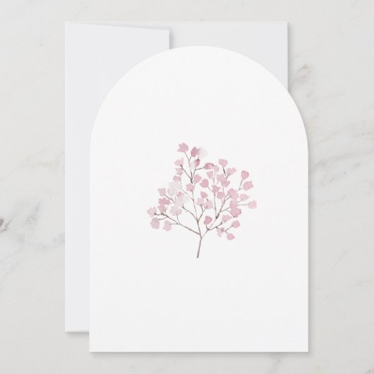 Bloemen Roze Baby Angel Cross Doop Kaart (Achterkant)