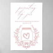  Bloemen Roze Baby shower Ouderschap Tip Jar Poster (Voorkant)
