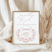  Bloemen Roze Baby shower Ouderschap Tip Jar Poster