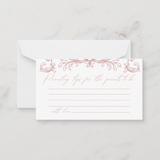  Bloemen Roze Baby shower Ouderschap Tips Notitiekaartje (Voorkant)