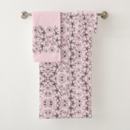 BLOEMEN ROZE BAD HANDDOEK