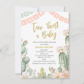 Bloemen Roze Banner Taco Bout Een Baby Baby shower Kaart (Voorkant)
