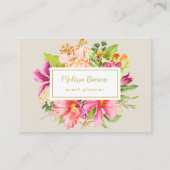  bloemen Roze Beige Elegant Visitekaartje (Voorkant)