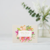  bloemen Roze Beige Elegant Visitekaartje (Staand voorkant)