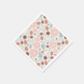 Bloemen Roze Blauw Botanisch Servet (Hoek)