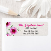 Bloemen Roze Bloem Roze Naam op witte structuur Etiket (Insitu)