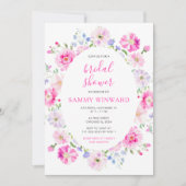 Bloemen roze bloemen Vrijgezellenfeest Kaart (Voorkant)