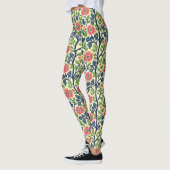  Bloemen Roze Bloemen Weelderig Groen Bladerdek Leggings (Links)