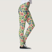  Bloemen Roze Bloemen Weelderig Groen Bladerdek Leggings (Rechts)