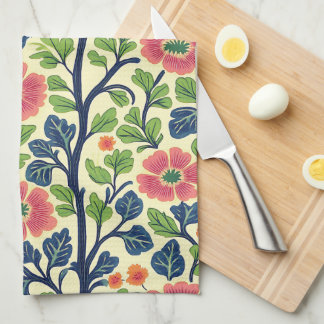 Bloemen Roze Bloemen Weelderig Groen Bladerdek Theedoek