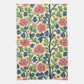  Bloemen Roze Bloemen Weelderig Groen Bladerdek Theedoek (Verticaal)