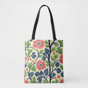  Bloemen Roze Bloemen Weelderig Groen Bladerdek Tote Bag