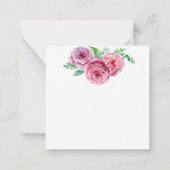 Bloemen Roze Bloemen Wit Chic Dank u Notitiekaartje (Achterkant)