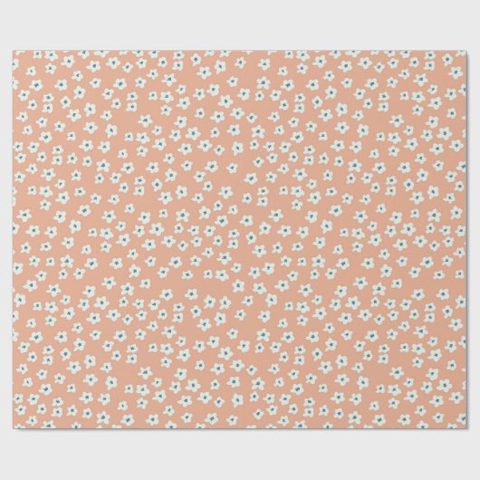 Bloemen Roze Botanische Gift Cadeaupapier (Vlak)