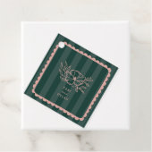 Bloemen Roze Botanische Groene Streep Bruiloft Bedankjes Labels (In situ)