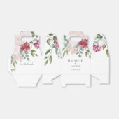 Bloemen Roze & Bourgondische Waterverf bruiloft Bedankdoosjes (Uitgevouwen)