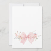 Bloemen Roze Bow Baby in Bloom Baby shower Kaart (Achterkant)