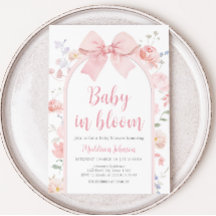 Bloemen Roze Bow Baby in Bloom Baby shower