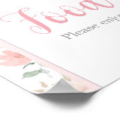Bloemen Roze Bow Baby in Bloom Baby shower Voedsel Poster (Hoek)