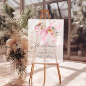 Bloemen Roze Bow Baby in Bloom Baby shower Welkom Acryl Bord