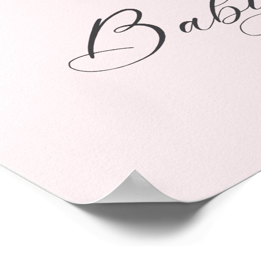 Bloemen Roze Bow Baby in Bloom Baby shower Welkom Poster (Hoek)