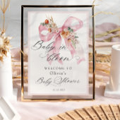 Bloemen Roze Bow Baby in Bloom Baby shower Welkom Poster