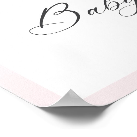 Bloemen Roze Bow Baby in Bloom Baby shower Welkom Poster (Hoek)