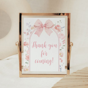 Bloemen Roze Bow Baby in Bloom Bedankt voor je kom Poster
