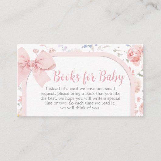 Bloemen Roze Bow Baby in Bloom Boeken voor Baby Informatiekaartje (Voorkant)