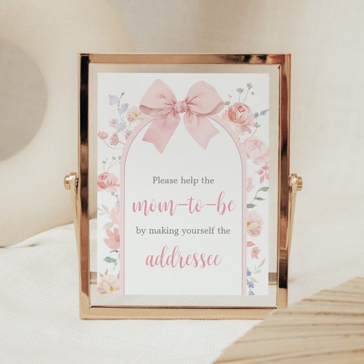 Bloemen Roze Bow Baby in Bloom Envelope Station Poster