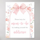 Bloemen Roze Bow Baby in Bloom Envelope Station Poster (Voorkant)