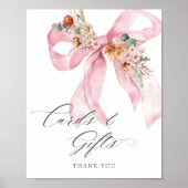 Bloemen Roze Bow Baby in Bloom Kaarten en geschenk Poster (Voorkant)
