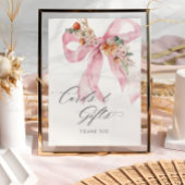Bloemen Roze Bow Baby in Bloom Kaarten en geschenk Poster