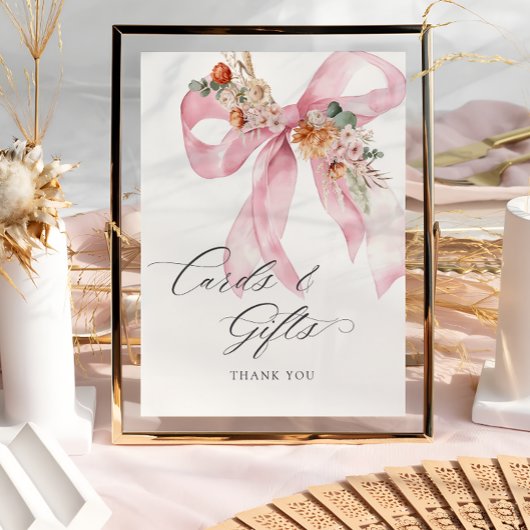 Bloemen Roze Bow Baby in Bloom Kaarten en geschenk Poster