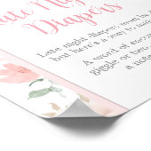 Bloemen Roze Bow Baby in Bloom Late Night Luiers Poster (Hoek)
