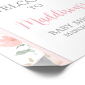 Bloemen Roze Bow Baby in Bloom Welkomstbord Poster (Hoek)
