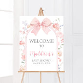 Bloemen Roze Bow Baby in Bloom Welkomstbord Poster