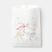 Bloemen Roze Bow Baby shower Favoriet Tas Bedankzakje (Voorkant)