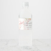 Bloemen Roze Bow Baby shower Favoriet Tas Waterfles Etiket (Voorkant)