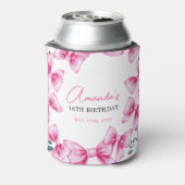 Bloemen Roze Bow Coquette Sweet 16 Verjaardag Blikjeskoeler (Blikje Achterkant)
