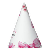 Bloemen Roze Bow Coquette Sweet 16 Verjaardag Feesthoedjes (Rechts)