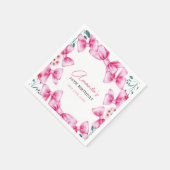 Bloemen Roze Bow Coquette Sweet 16 Verjaardag Servet (Hoek)