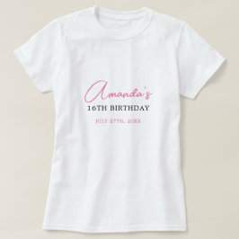 Bloemen Roze Bow Coquette Sweet 16 Verjaardag T-shirt