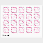 Bloemen Roze Bow Coquette Sweet 16 Verjaardag Vierkante Sticker (Vel)
