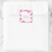 Bloemen Roze Bow Coquette Sweet 16 Verjaardag Vierkante Sticker (Tas)
