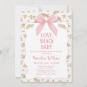 Bloemen Roze Bow Love Shack Baby Baby shower Kaart (Voorkant)