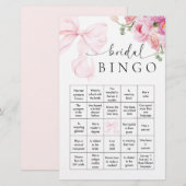 Bloemen Roze Bow Vrijgezellenfeest Bingo Spel Briefpapier (Voorkant / Achterkant)