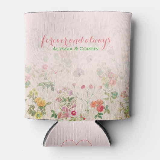 Bloemen Roze Bruiloft Bachelorette Party Blikjeskoeler (Voorkant)